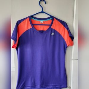 Adidas sports shirt size L purple and orange